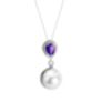 Κολιέ Gems από λευκό χρυσό 18K με τανζανίτη, freshwater pearl και διαμάντια μπριγιάν