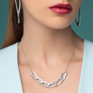 Κολιέ Skin από επιροδιωμένο ασήμι 925°
