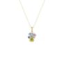 Μενταγιόν Secret Garden από χρυσό 14K με αμέθυστο, swiss blue topaz, λευκό τοπάζι και περίδοτο