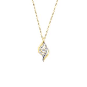 Μενταγιόν Diamonds από χρυσό και λευκό χρυσό 18K με διαμάντια μπριγιάν