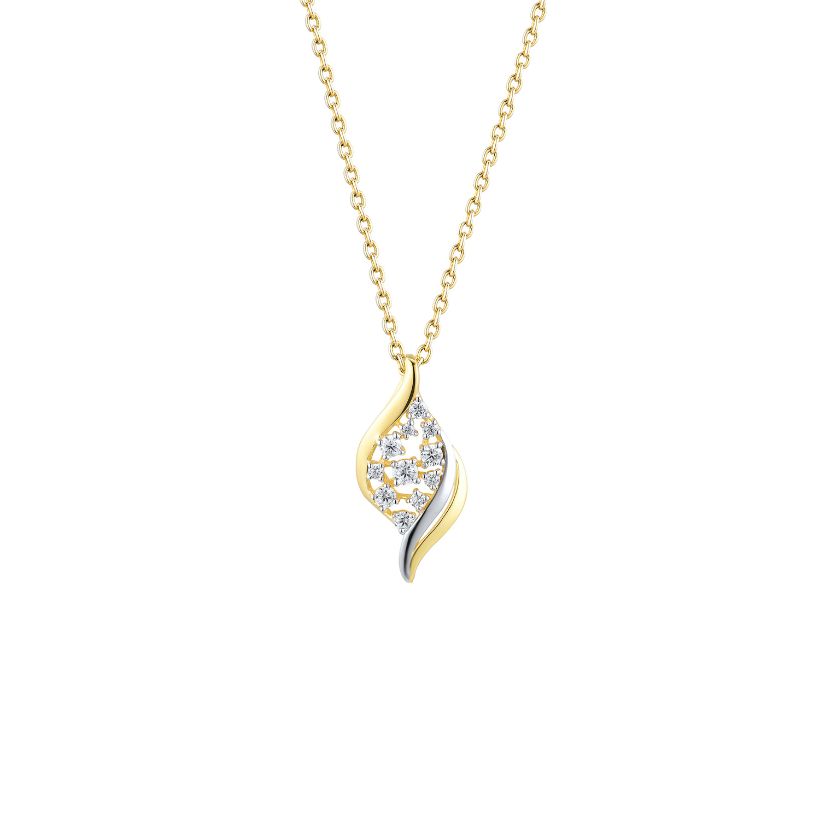 Μενταγιόν Diamonds από χρυσό και λευκό χρυσό 18K με διαμάντια μπριγιάν