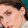 Σκουλαρίκια Secret Garden από λευκό χρυσό 14K με London blue topaz, τοπάζι και περίδοτο