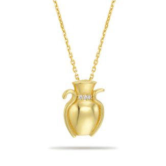 Κολιέ Amphora από επιχρυσωμένο ασήμι 925° με ζιργκόν