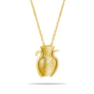 Κολιέ Amphora σφυρήλατο από επιχρυσωμένο ασήμι 925°