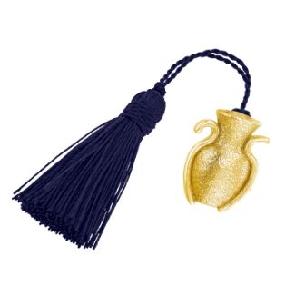 Επιτραπέζιο Γούρι Amphora σφυρήλατο από επιχρυσωμένο ασήμι 925° με μεταξωτή φούντα