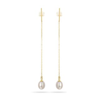 Σκουλαρίκια Pearls από χρυσό 18K με freshwater pearls