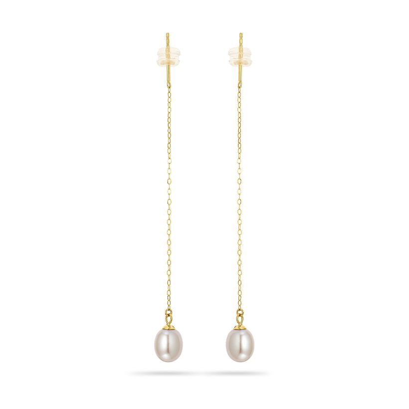 Σκουλαρίκια Pearls από χρυσό 18K με freshwater pearls