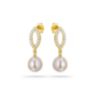 Σκουλαρίκια Pearls από επιχρυσωμένο ασήμι 925° με freshwater pearls και ζιργκόν