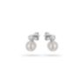 Σκουλαρίκια Pearls από λευκό χρυσό 14K με freshwater pearls και διαμάντια μπριγιάν