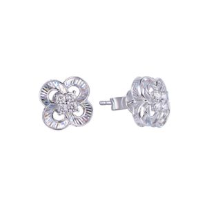 Σκουλαρίκια Diamonds από λευκό χρυσό Κ18 με διαμάντι κοπής μπριγιάν