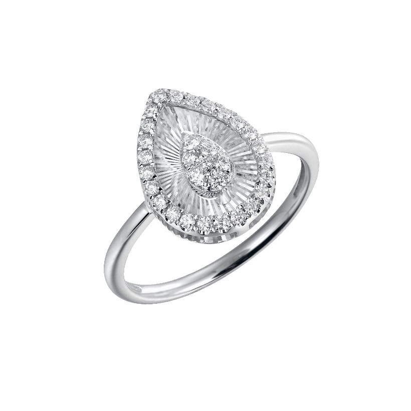 Δαχτυλίδι Diamonds από λευκό χρυσό 18K με διαμάντια μπριγιάν