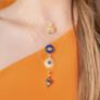 Ματάκι i Collection από χρυσό 18K με μαύρο διαμάντι, διαμάντια μπριγιάν και μπλε σμάλτο