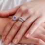 Δαχτυλίδι Gems από λευκό χρυσό 18K με τανζανίτη και διαμάντια μπριγιάν