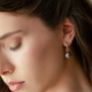 Σκουλαρίκια Pearls Gold από ροζ χρυσό 18K με μαύρο μαργαριτάρι Ταϊτής