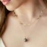 Μενταγιόν Pearls Gold από ροζ χρυσό 18K με μαύρο μαργαριτάρι Ταϊτής