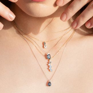 Κολιέ Secret Garden από χρυσό 14K με blue topaz!