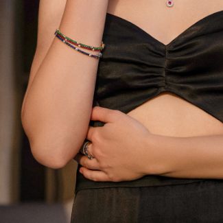 Βραχιόλι Gems από λευκό χρυσό 18Κ με μπλε ζαφείρια και διαμάντια μπριγιάν.