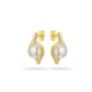 Σκουλαρίκια Pearls από επιχρυσωμένο ασήμι 925° με freshwater pearls και ζιργκόν